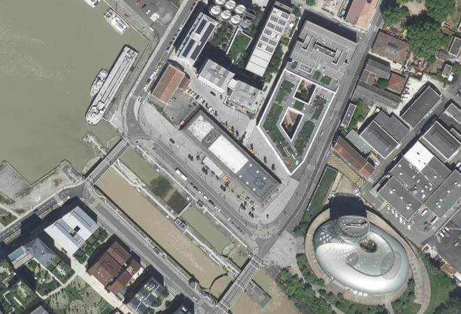 Vue aérienne Les Halles de Bacalan, Bordeaux