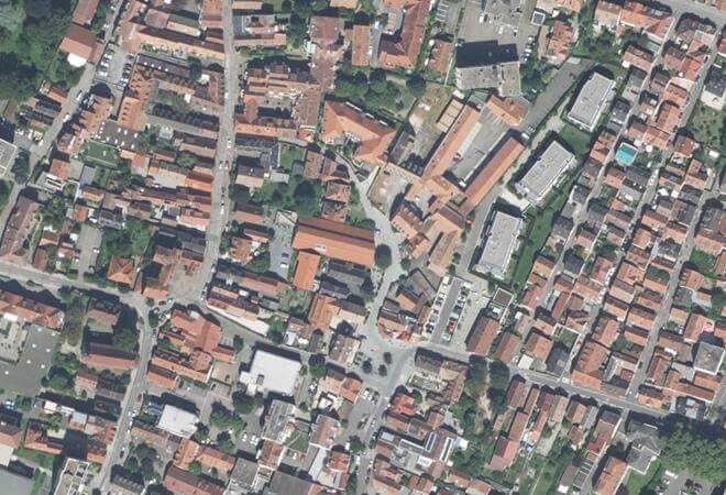 Vue aérienne Les Halles du Scilt, Schiltigheim