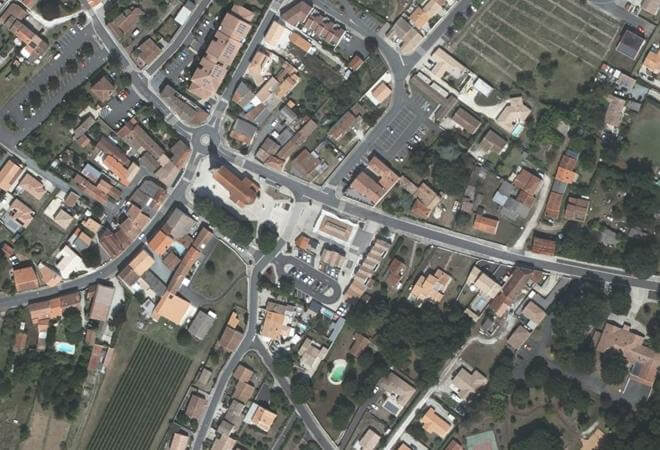 Vue aérienne Les Halles, Les Mathes