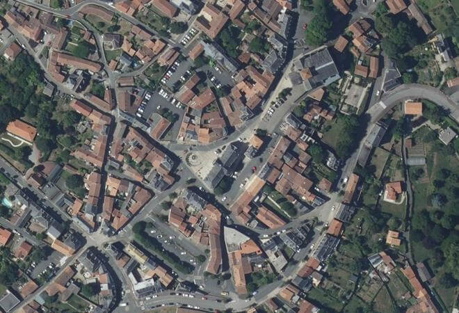 Vue aérienne Les Halles, Pouzauges