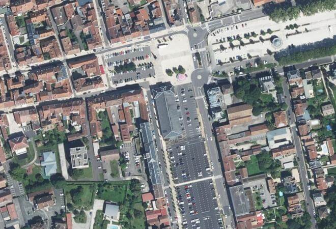 Vue aérienne Les Halles, Vesoul
