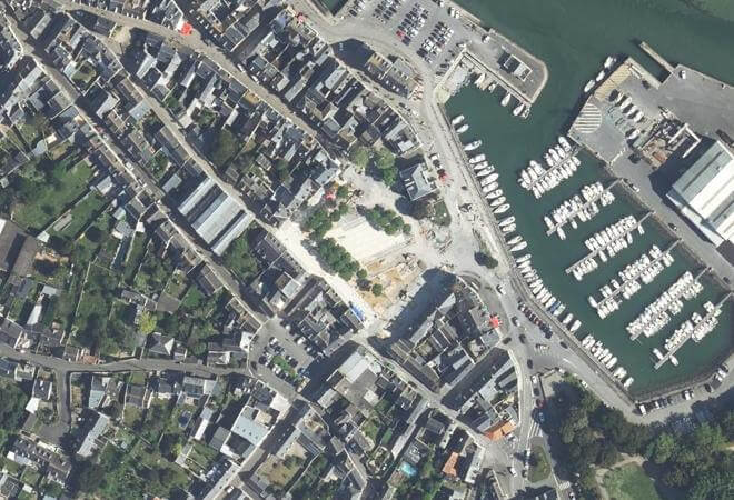 Vue aérienne Marché à la brocante, Le Croisic