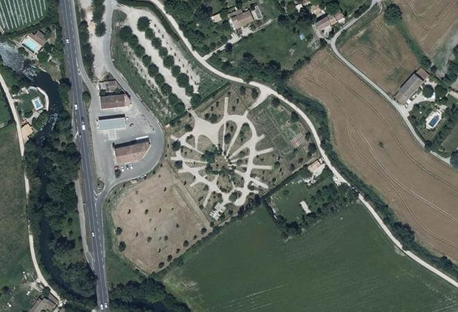Vue aérienne Marché agricole, Velleron