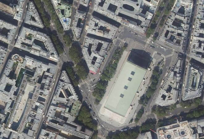 Vue aérienne Marché Aguesseau, Paris