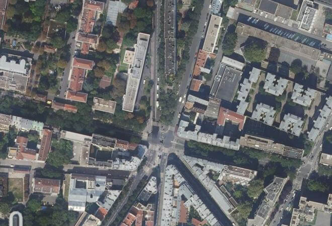 Vue aérienne Marché Alésia, Paris