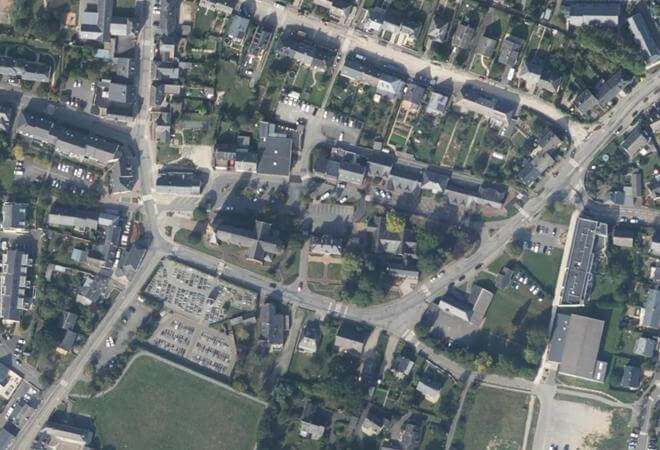 Vue aérienne Marché alimentaire, Chavagne
