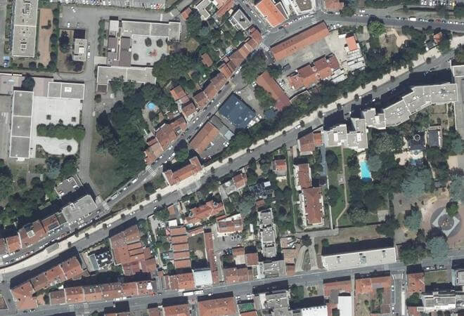 Vue aérienne Marché Alimentaire de Grandclément, Villeurbanne