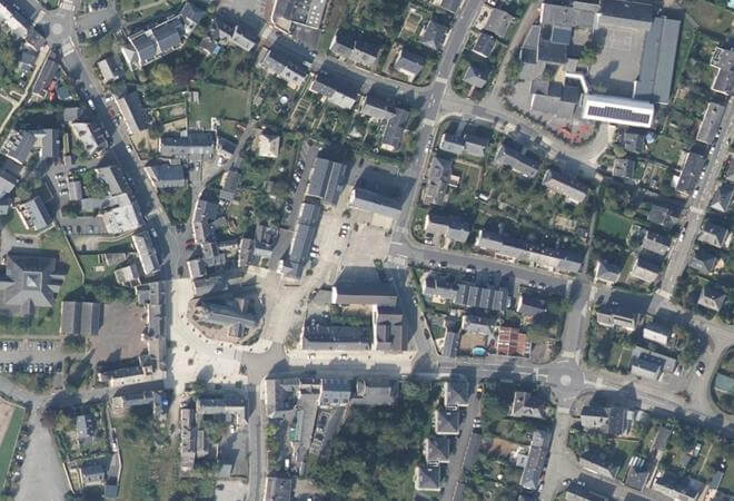 Vue aérienne Marché alimentaire, L'Hermitage