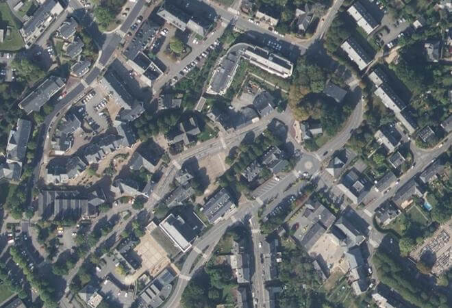 Vue aérienne Marché alimentaire, Le Rheu