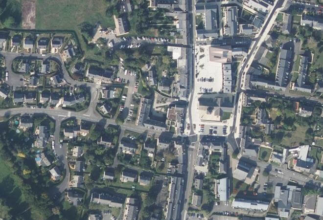 Vue aérienne Marché alimentaire, Saint-Gilles