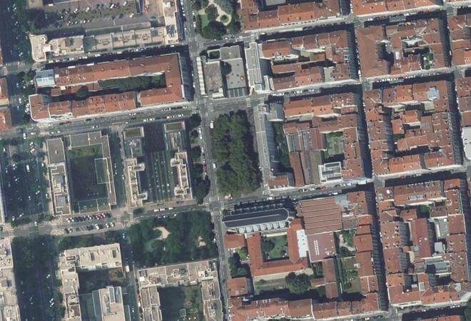 Vue aérienne Marché alimentaire Tête d'Or, Lyon