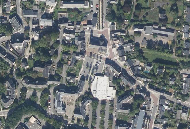 Vue aérienne Marché alimentaire, Vern-sur-Seiche