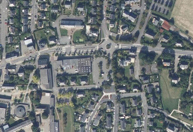 Vue aérienne Marché alimentaire, Vezin-le-Coquet