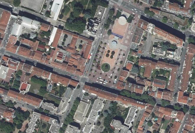 Vue aérienne Marché Ambroise Courtois, Lyon