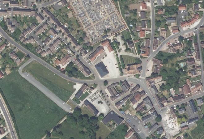 Vue aérienne Marché Amilly, Amilly
