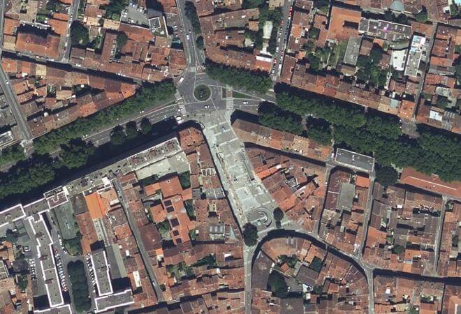 Vue aérienne Marché Arnaud Bernard, Toulouse
