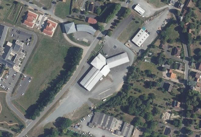 Vue aérienne Marché au Cadran, Châteaumeillant