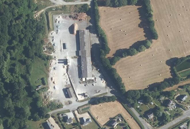Vue aérienne Marché Au Cadran, Louargat