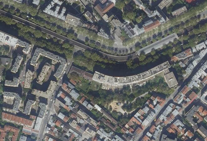 Vue aérienne Marché Auguste-Blanqui, Paris