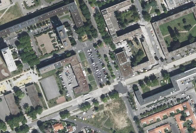 Vue aérienne Marché Auguste Fosselle, Metz