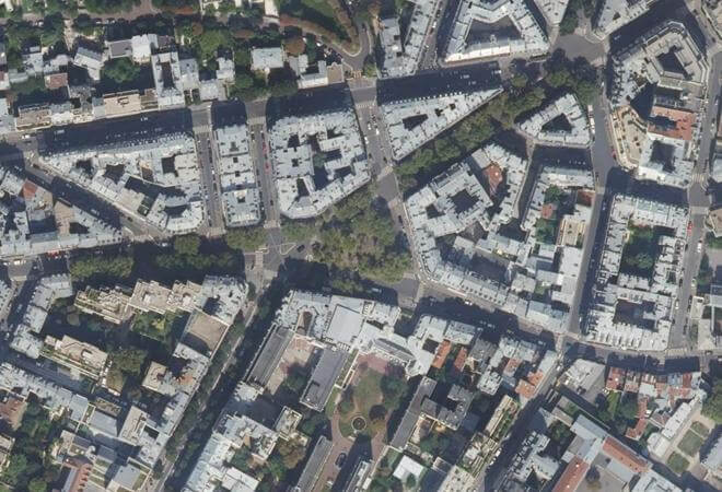 Vue aérienne Marché Auteuil, Paris