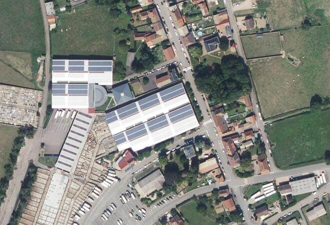 Vue aérienne Marché aux bestiaux (bovins), Saint-Christophe-en-Brionnais