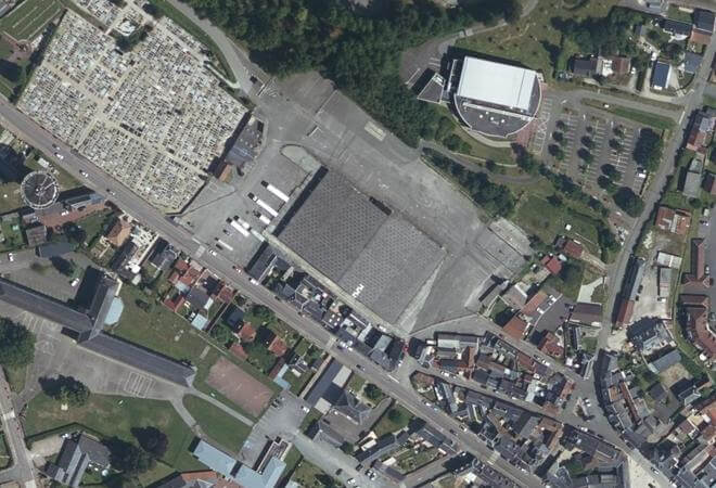 Vue aérienne Marché aux Bestiaux, Forges-les-Eaux