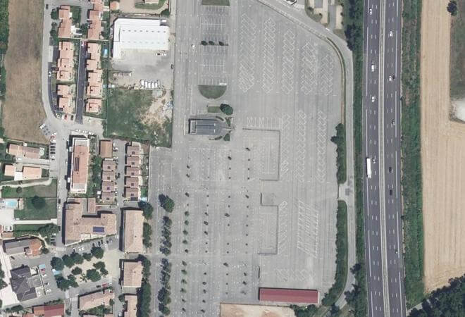 Vue aérienne Marché aux Fruits, Pont-de-l'Isère