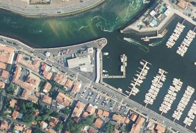 Vue aérienne Marché aux poissons, Capbreton