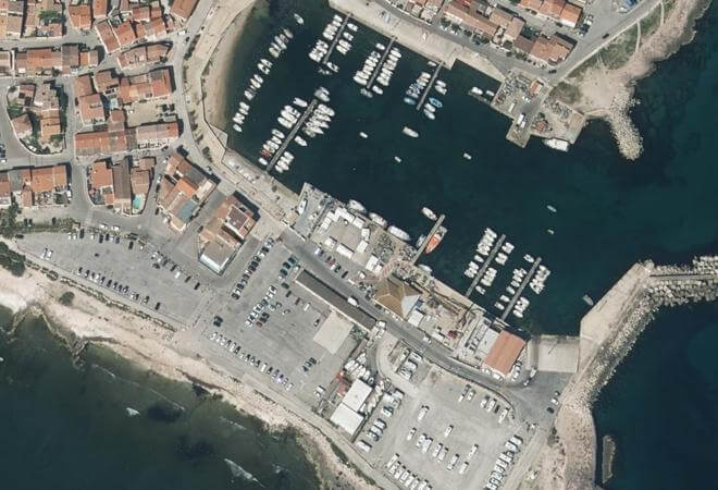 Vue aérienne Marché aux Poissons de Carro, Martigues