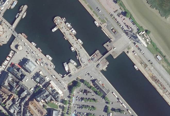 Vue aérienne Marché aux Poissons, Honfleur
