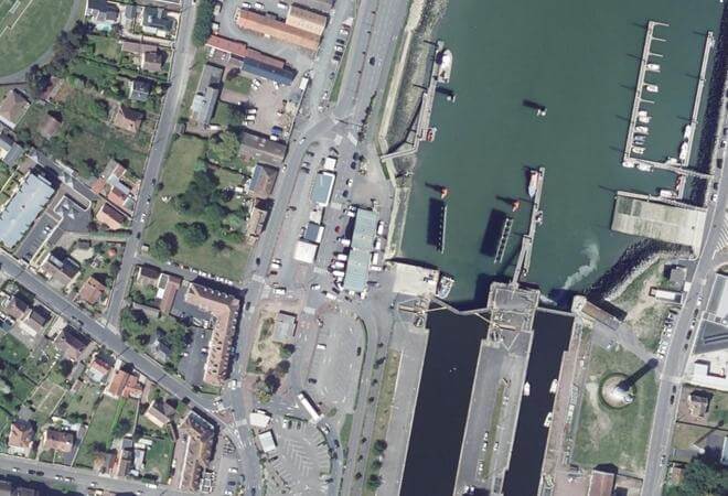 Vue aérienne Marché aux Poissons, Ouistreham