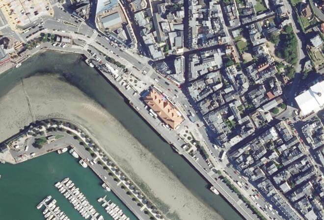 Vue aérienne Marché aux Poissons, Trouville-sur-Mer
