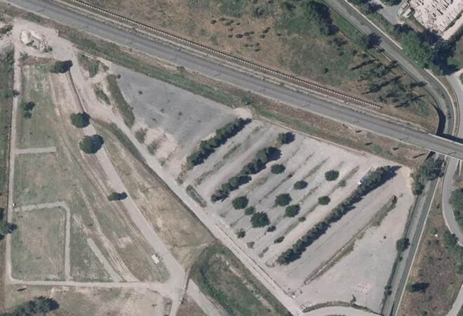Vue aérienne Marché aux puces de Bonpas, Avignon