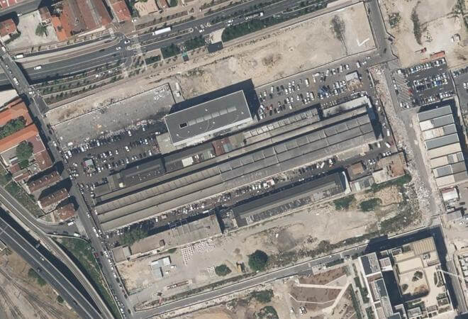 Vue aérienne Marché aux Puces, Marseille