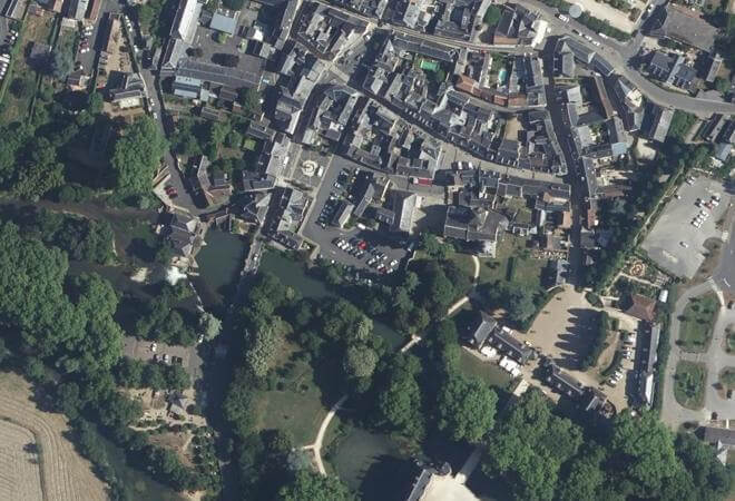 Vue aérienne Marché Azay-le-Rideau, Azay-le-Rideau