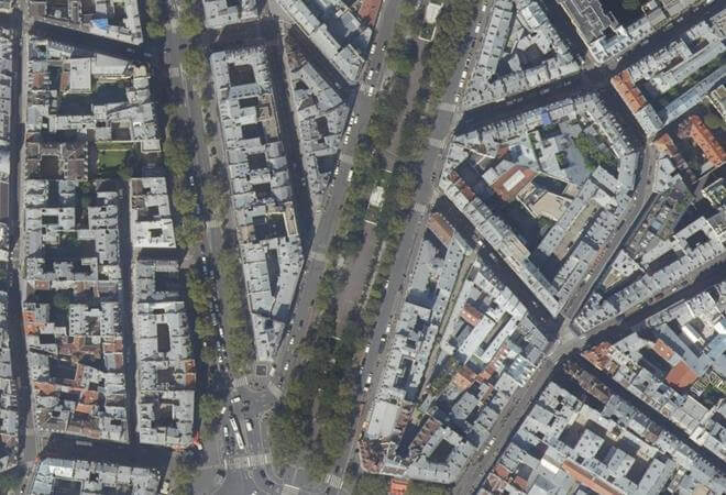 Vue aérienne Marché Bastille, Paris