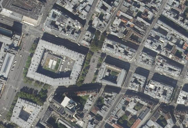 Vue aérienne Marché Baudoyer, Paris