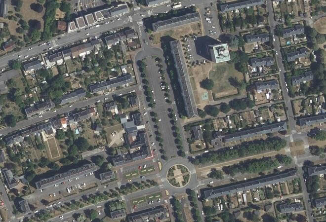 Vue aérienne Marché Bd Déportés, Saint-Pierre-des-Corps