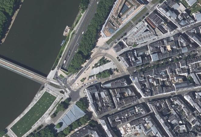 Vue aérienne Marché bio, Angers