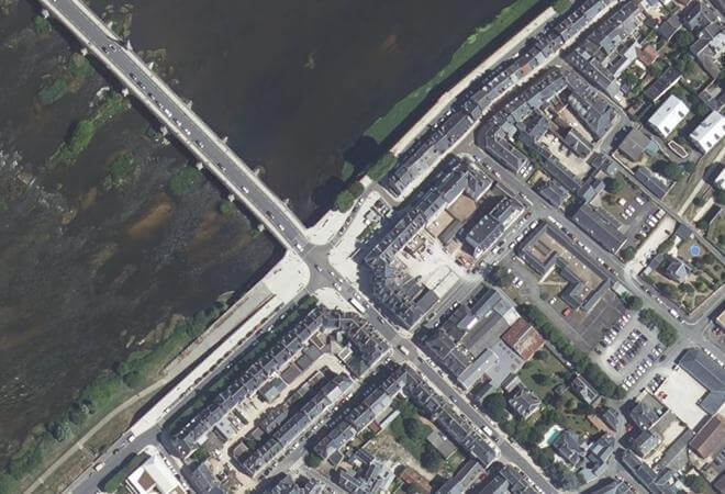 Vue aérienne Marché Bio, Blois
