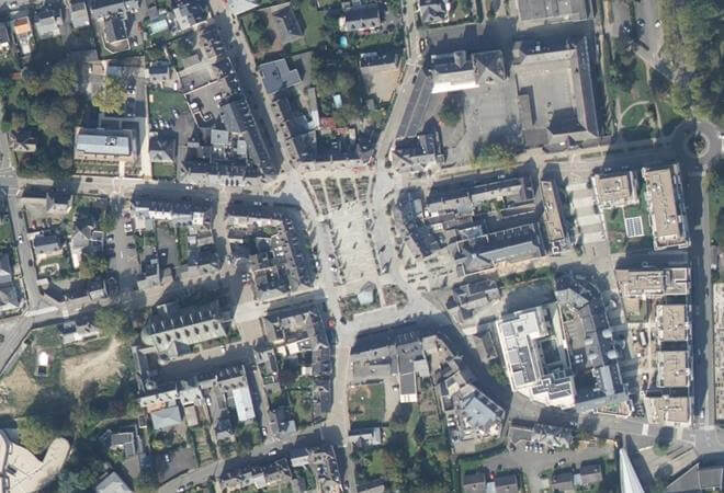Vue aérienne Marché Bio, Bruz