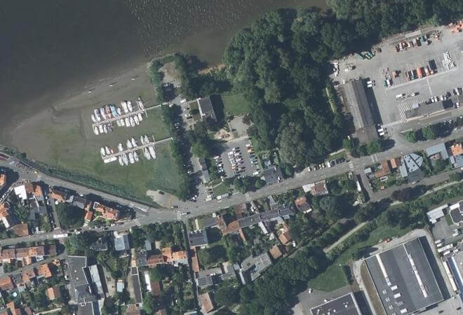 Vue aérienne Marché Bio de Trentemoult, Rezé