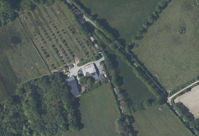 Vue aérienne Marché bio des Landes du Luquet, Vay