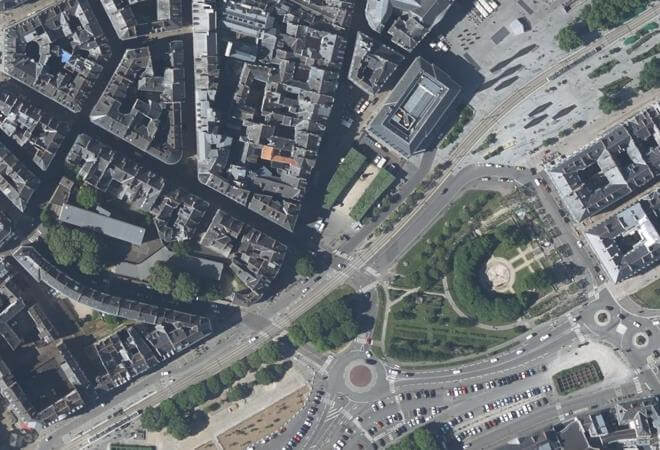 Vue aérienne Marché Biologique, Nantes
