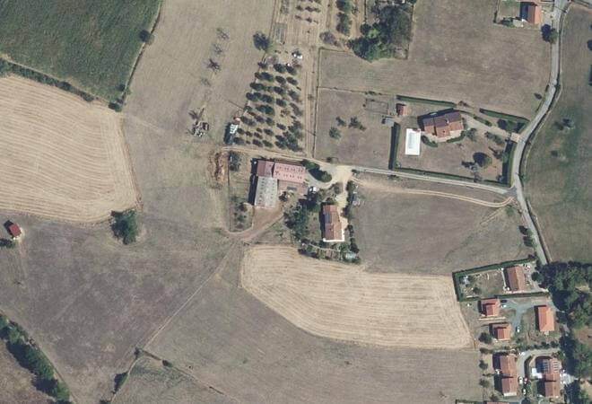 Vue aérienne Marché Bonne Mine, Sourcieux-les-Mines