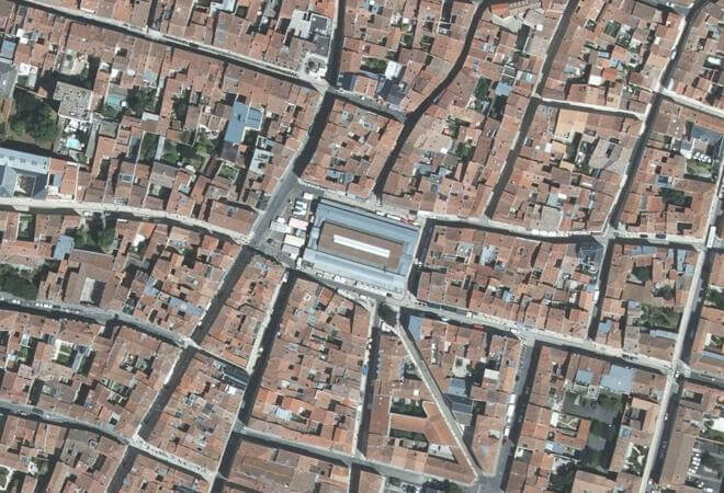 Vue aérienne Marché Central, La Rochelle