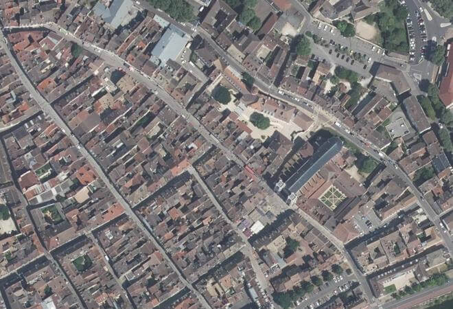 Vue aérienne Marché, Chalon-sur-Saône