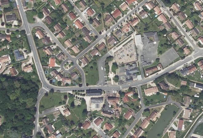 Vue aérienne Marché Chanteau, Chanteau