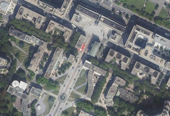 Vue aérienne Marché Charles de Gaulle, Nanterre